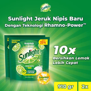 SUNLIGHT SABUN CUCI PIRING JERUK NIPIS REFILL 910GR x2