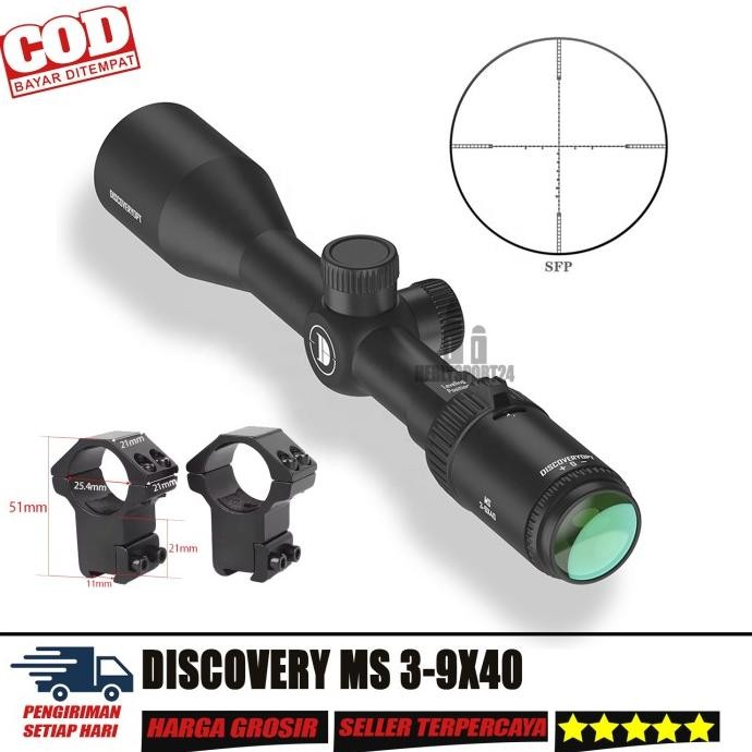 Jual Telescope Discovery MS 3 9x40 Retikel Tipis Monting Dobel Baut ...
