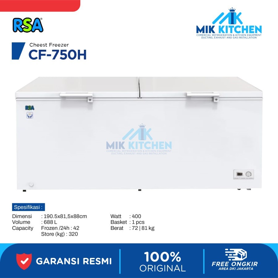 Jual RSA CHEST FREEZER CF-750 - CF 750 | Shopee Indonesia