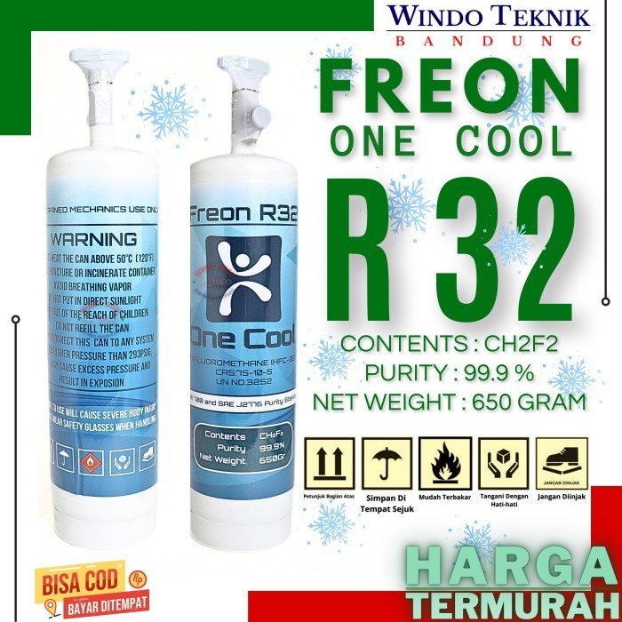 Jual FREON REFRIGANT R32 TANAKA 1 KG CH2F2 FLUOROCARBONS KEMASAN KALENG ...
