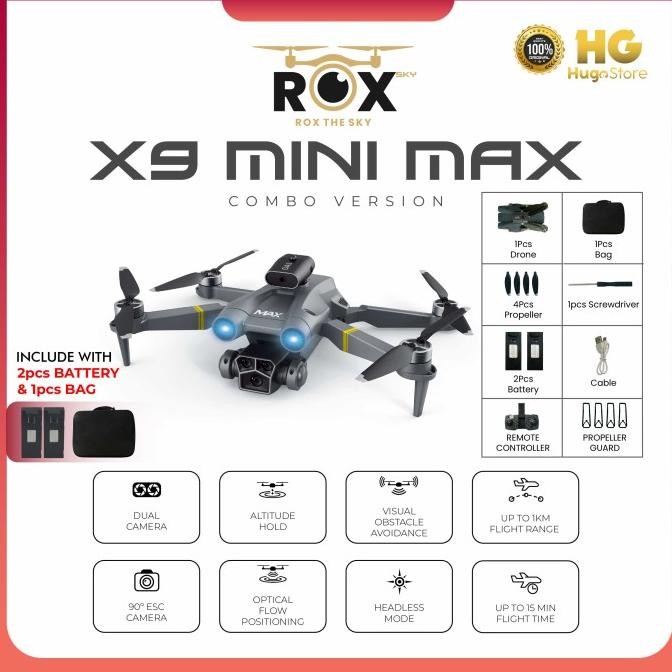 Jual Rox X9 Mini Max Drone Hd Dual Camera Wifi Fpv Combo Version Murah ...