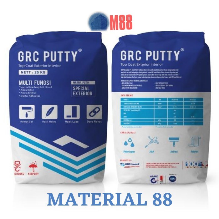 Jual GRC PUTTY TOP COAT 25 KG EXTERIOR INTERIOR - COMPOUND DEMPUL ...