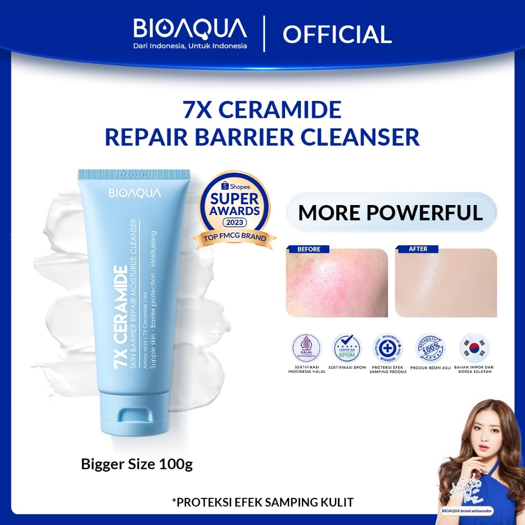 Jual BIOAQUA 7X Ceramide Moisturizer Sabun Cuci Muka Gentle Cleanser