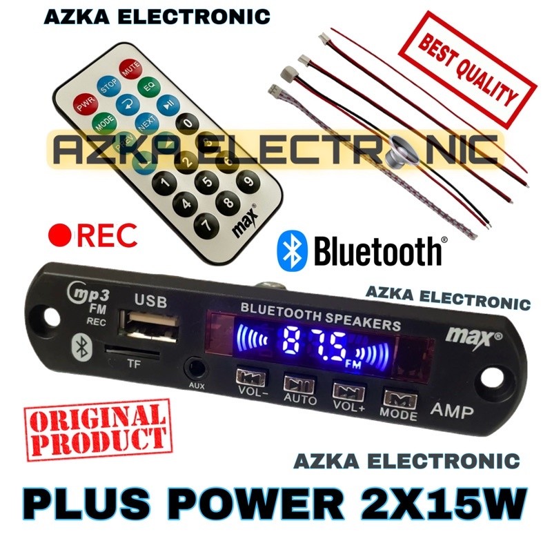 Jual KIT MODUL MP3 BLUETOOTH MAX PLUS POWER AMPLIFIER 2X15W | Shopee ...