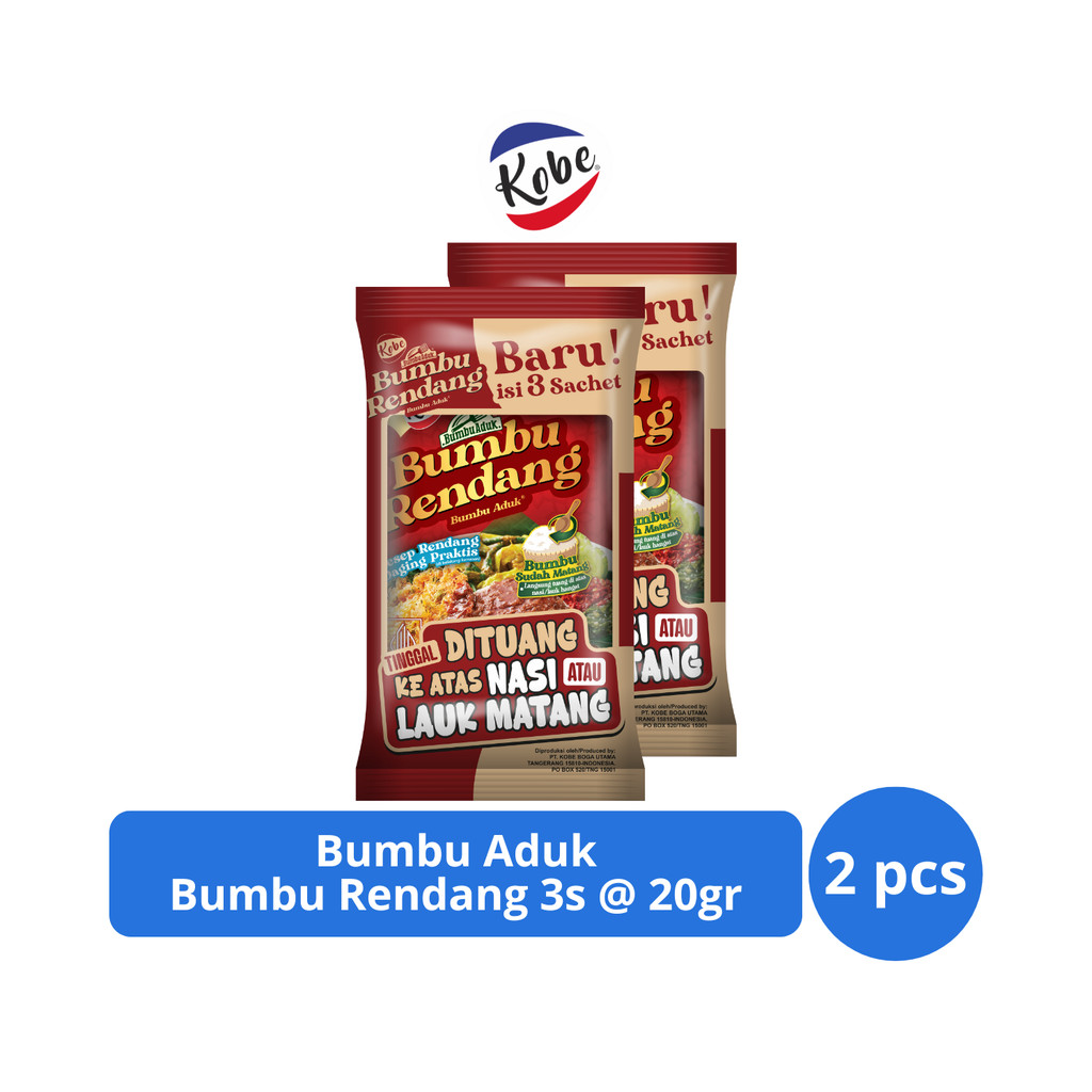 Jual Kobe Bumbu Aduk Bumbu Rendang 3s @ 20gr x 2 pcs | Shopee Indonesia