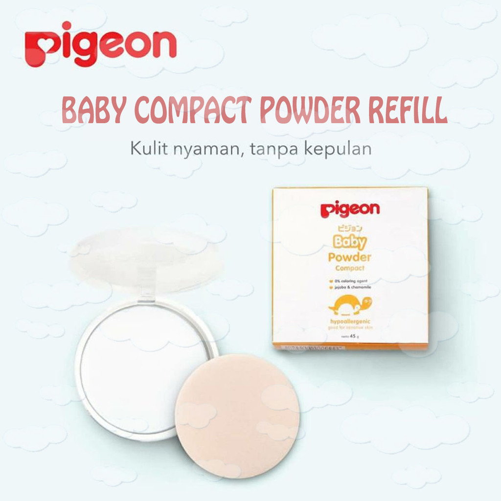 Jual PIGEON Baby Powder Compact / Baby Powder Refill + Puff 45g/bedak ...