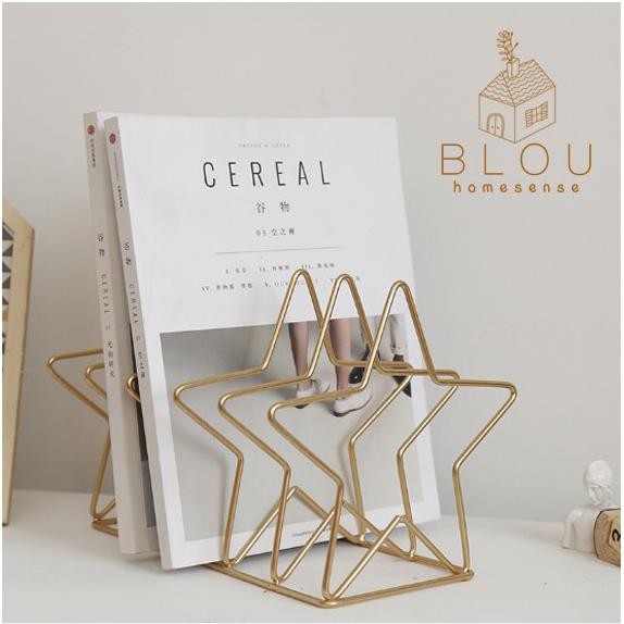Jual Rak Buku Majalah Book Stand Desktop Simple Wrought Iron Bookshelf ...