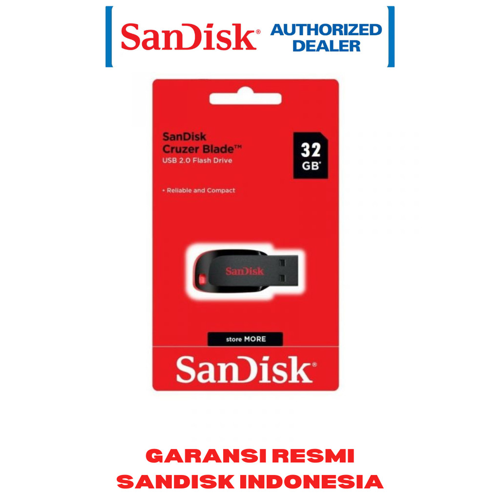 Jual SanDisk Cruzer Blade USB 2.0 Flashdisk 32 GB | Shopee Indonesia