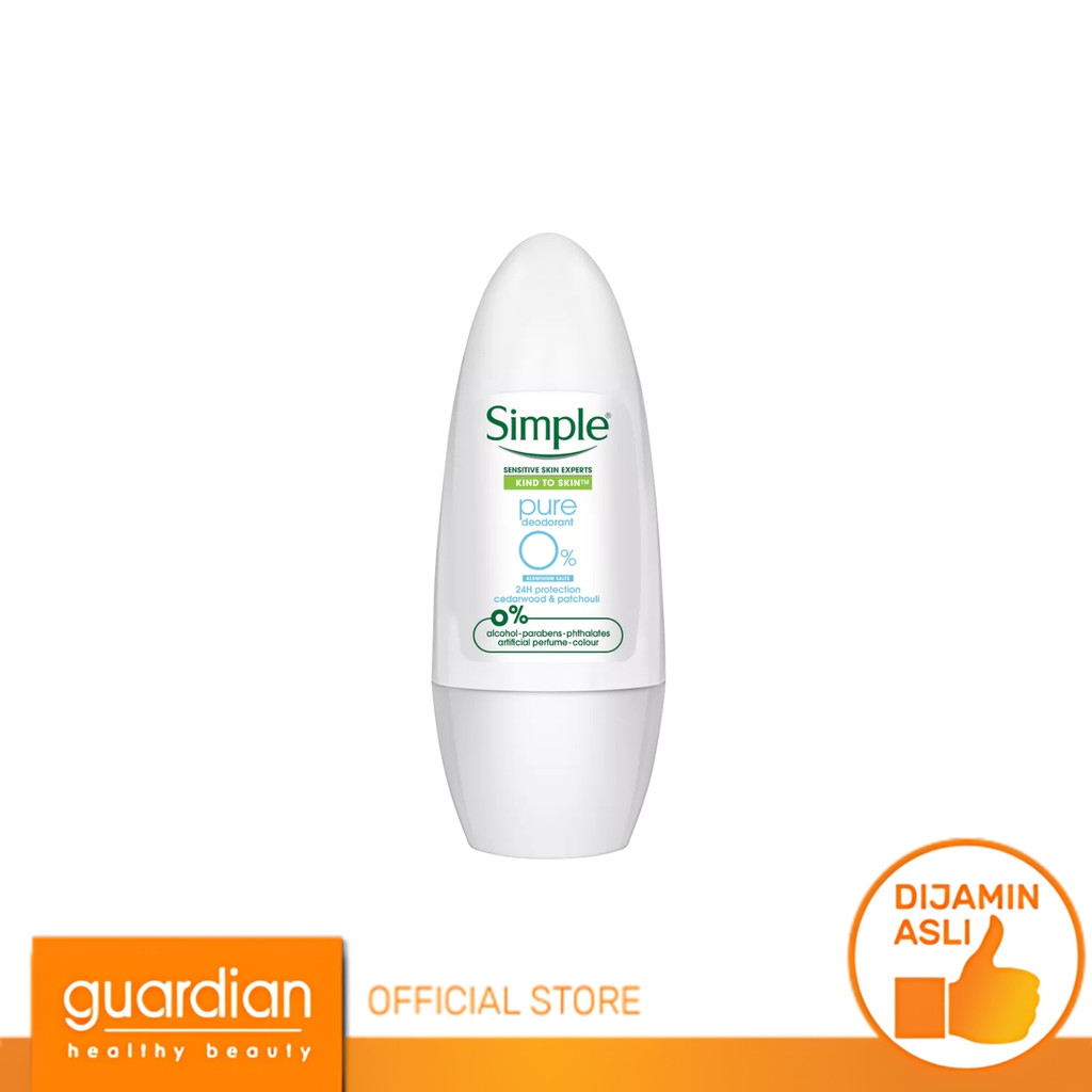 Jual Simple Kind To Skin Pure Deodorant Roll-On 45Ml | Shopee Indonesia