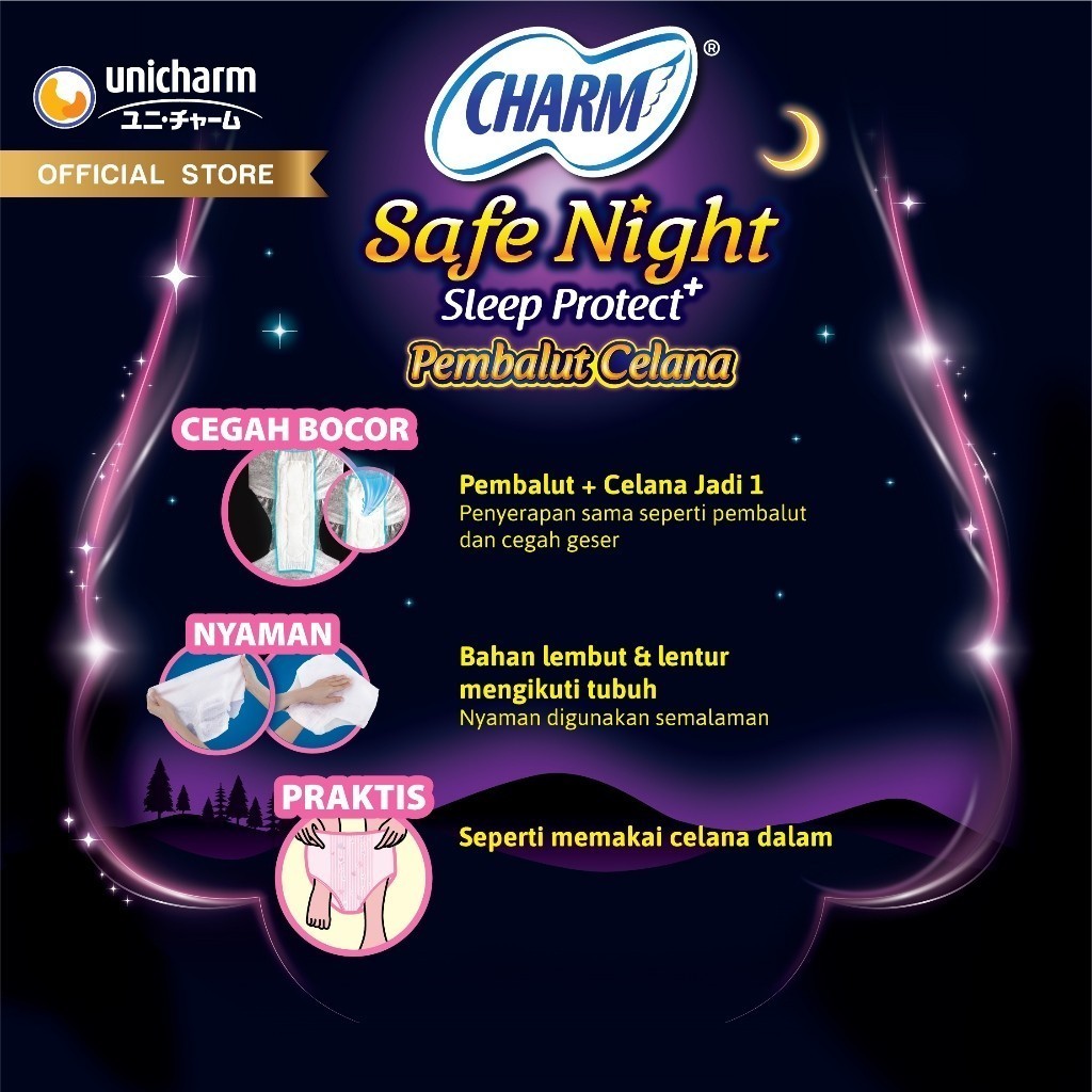 Jual Charm Safe Night Sleep Protect Plus L-XL | Shopee Indonesia