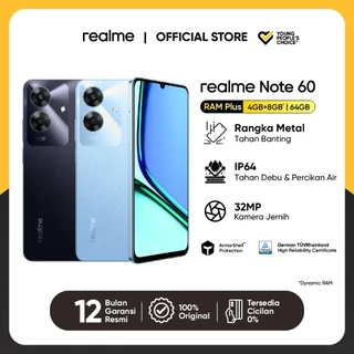 realme Note 60 4GB+8GB*|64GB (ArmorShell™ Protection | TÜV Rheinland | 32MP Camera| 48-month Fluency | IP64 Dust & Water Resistance)