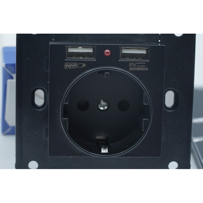Jual Stop Kontak Usb Charger Soket Dinding Bla Wall Power Soet Plug ...