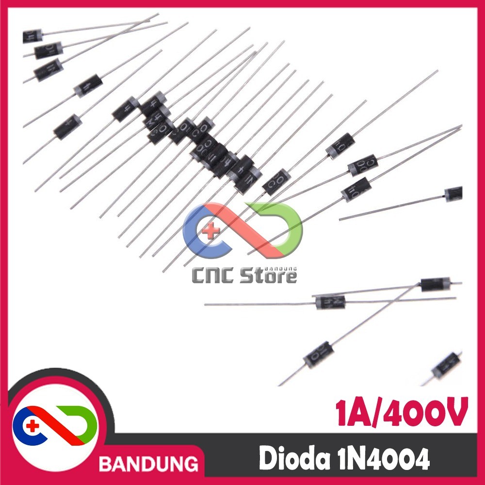 Electronics-Salon 100 Pezzi 1N4004 - Diodo Raddrizzatore DO-41, 400V, 1A, Conforme RoHS