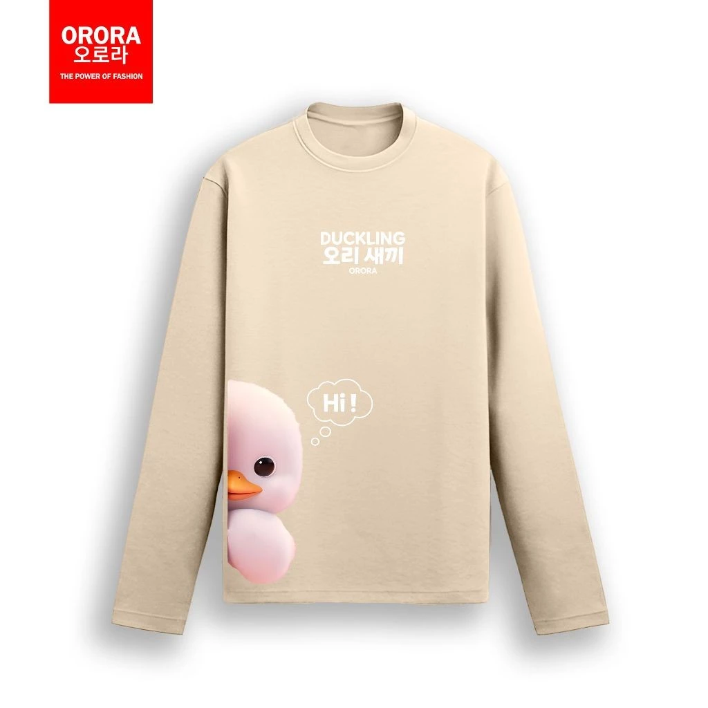 ORORA Bau Kaos Distro Wanita Korean Style Cute Duck | Baju Sablon Pria Wanita KP NOR3D 2 - foto 1