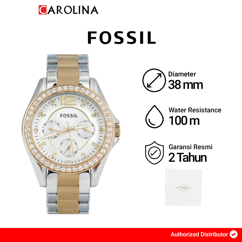 Jual Jam Tangan Wanita FOSSIL Riley ES3204 Multifunction Women Silver ...