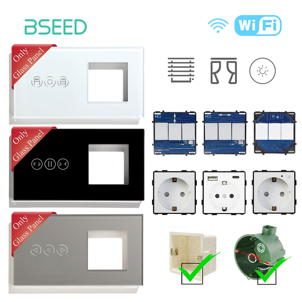 Jual BSEED Wifi Rolr Shutter Curtian Dimmer Touch Switches | Shopee ...