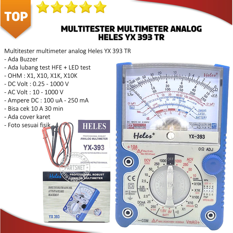 Jual Multitester multimeter analog Heles YX 393 TR | Shopee Indonesia