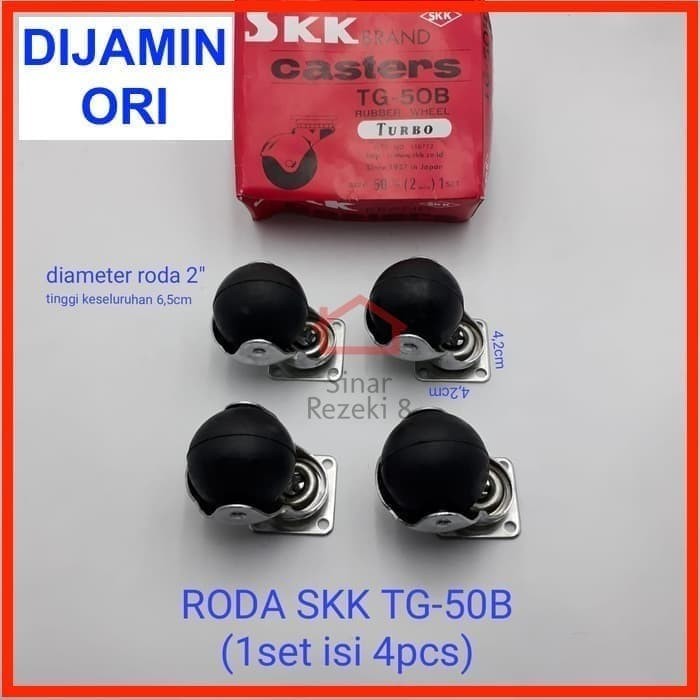 Jual Roda SKK Etalase Lemari Trolley Karet Hitam Bulat 2 inch Caster TG ...