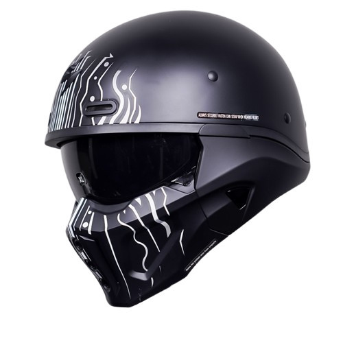 Jual HELM SCORPION EXO COVERT X TRIBE MATT BLK WH HITAM MODULAR RETRO ...