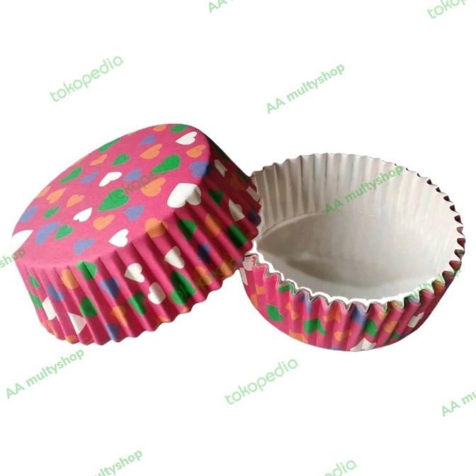 Jual cup roti laminasi bulat 8 cm 200 pcs ( hati pink ) | Shopee Indonesia