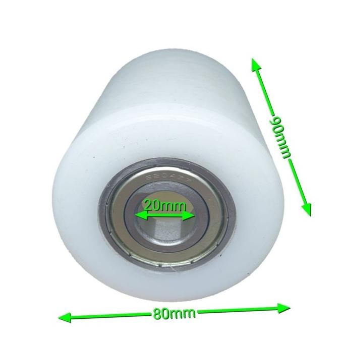 TRANSPALLET ruolo Rotolo poliammide/Nylon 82 X 90 mm, foro 17 con cuscinetto a sfera Rotolo di ricambio