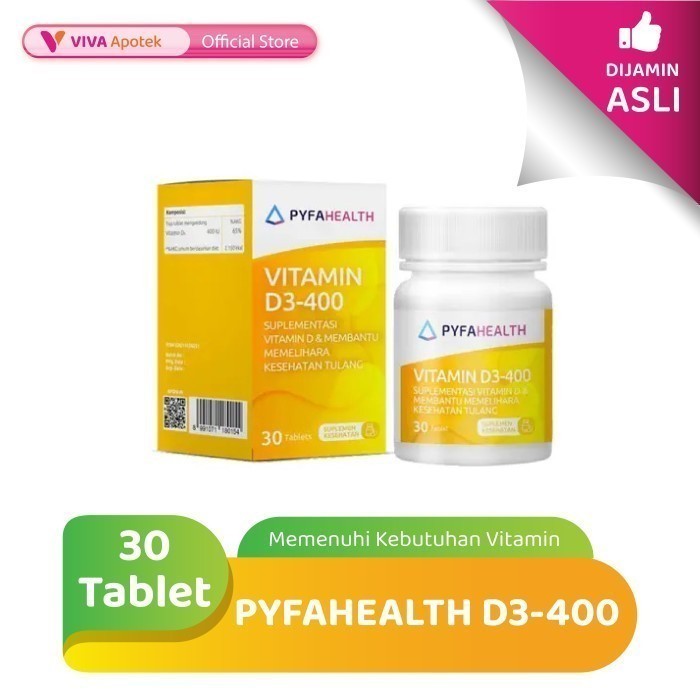 Jual Pyfahealth D3-400 Vitamin D3 400 IU (30 Tablet) | Shopee Indonesia