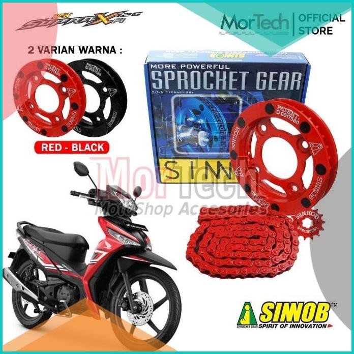 Jual Chain Kit Gear Set Rantai Rante Motor Sinnob Supra X 125 Colour ...