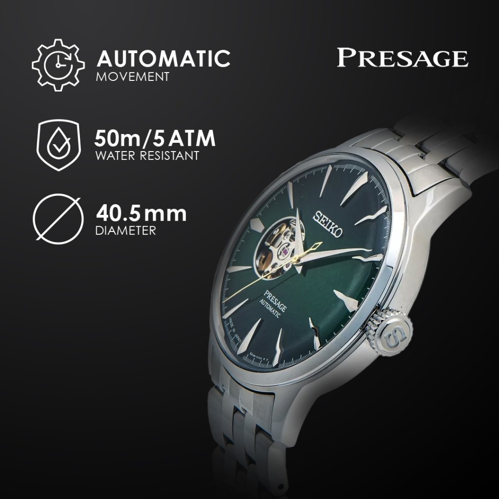 Jual Seiko Presage Open Heart SSA441J1 SSA441 Cocktail Grasshopper ...