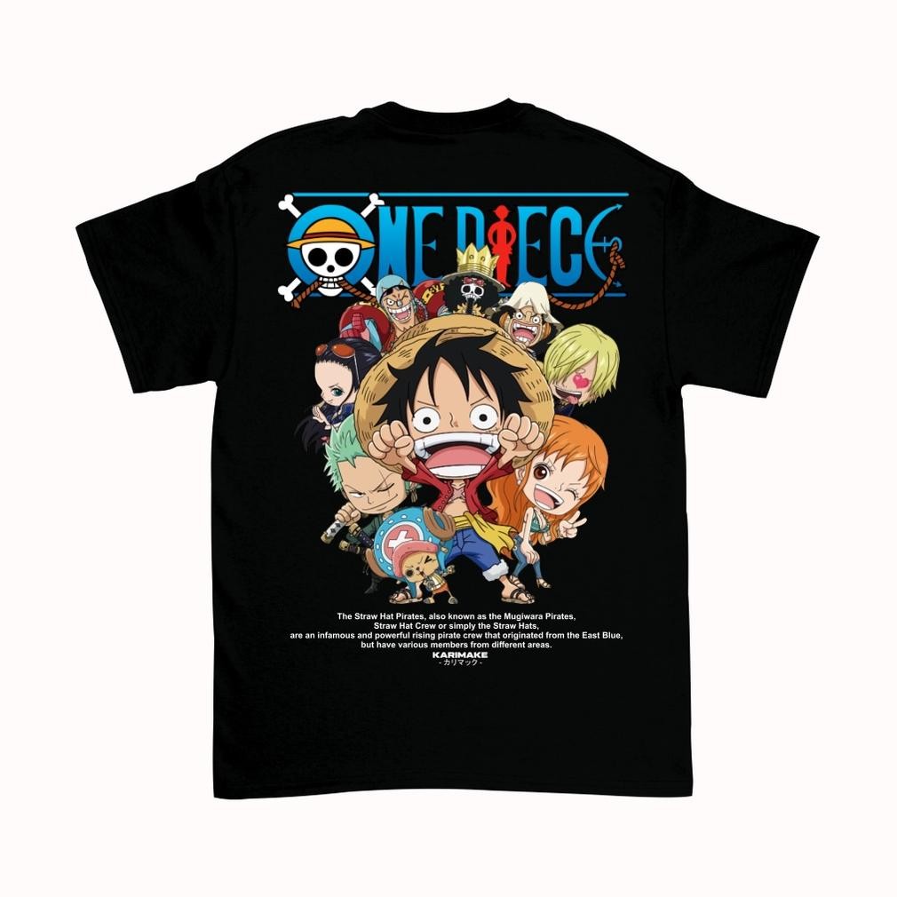 Jual Limited Karimake T-Shirt Distro One Piece Mugiwara Crew Chibi V2 ...