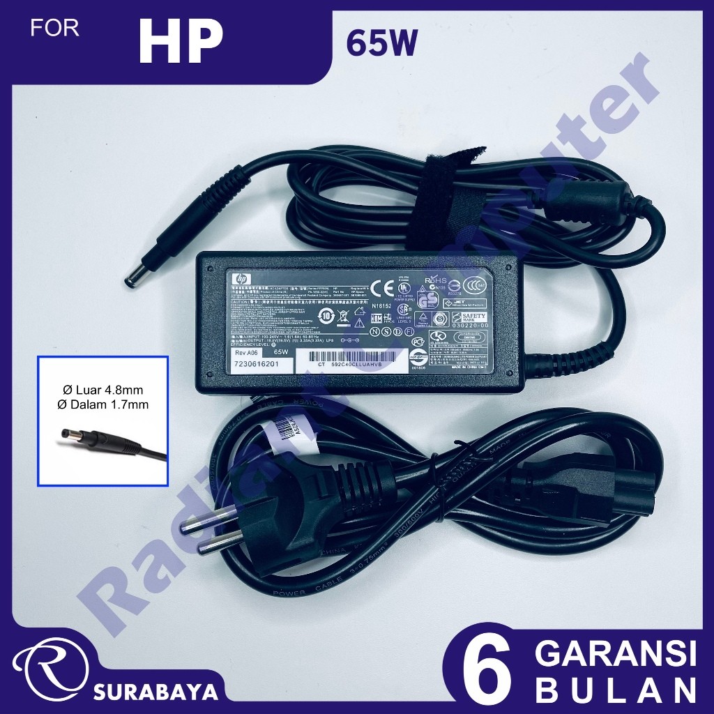 thumbnail image 2 of 65W Laptop Charger For HP Pavilion 14-B, 15-B, Envy, Sleekbook & Ultrabook Series – 19.5V 3.33A Power Adapter 2 of 5