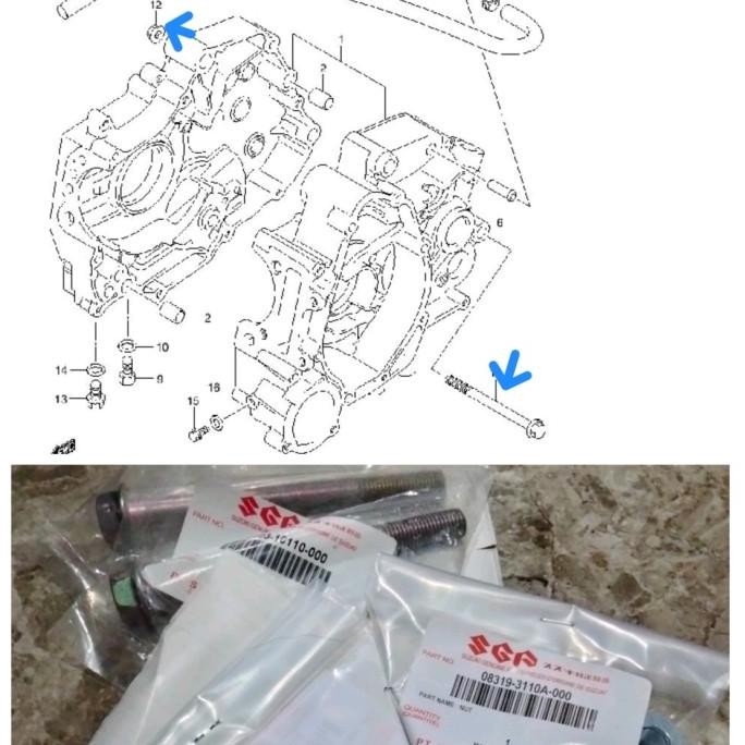 Jual BAUT MUR DUDUKAN MESIN SHOGUN 125 R SP FD 1 SET 0411T | Shopee ...