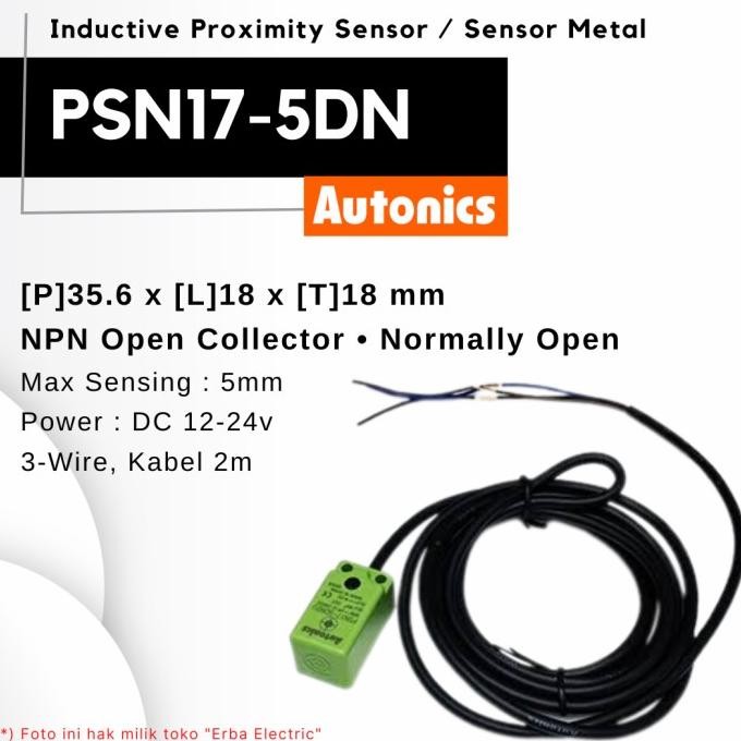 Jual Autonics Psn17-5Dn Persegi Induktif Proximity Sensor Metal Besi Dc ...