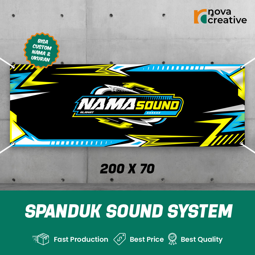 Jual Print Banner Jaring Logo Sound System Banner Custom Gratis Desain ...