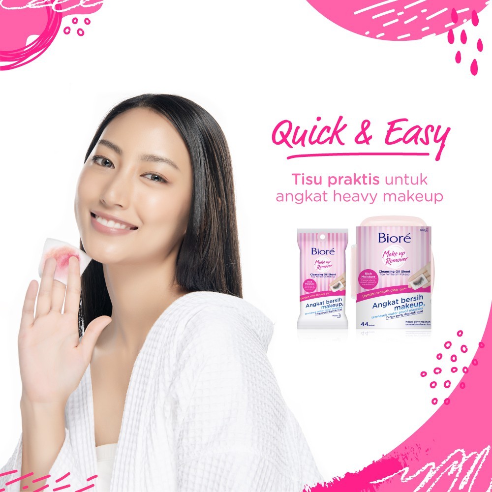 Jual Biore Make Up Remover Tissue Untuk Make Up Waterproof Cleansing ...