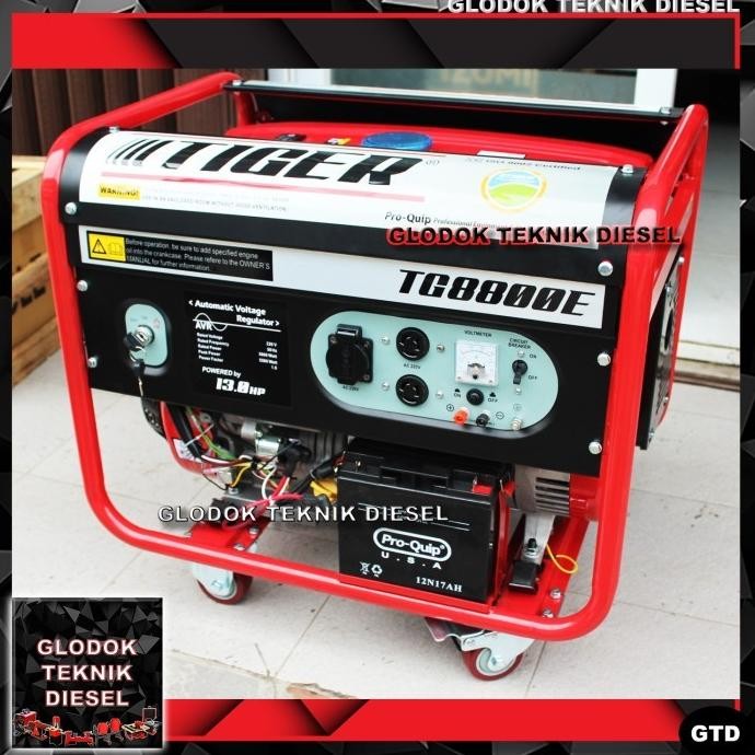 Jual Genset Tiger 5000 Watt Tg8800E Tg 8800 E Generator Bensin Original ...