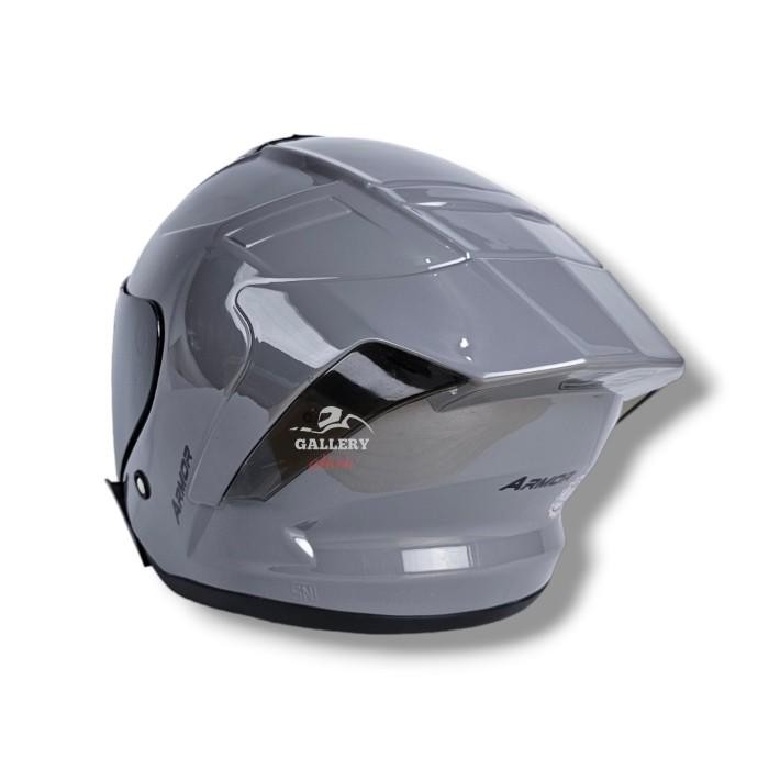 Jual JS ARMOR DARK GREY GLOSSY | HELM HALF FACE KENKINIAN | Shopee ...