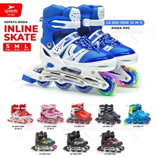 SPEEDS Sepatu Roda Anak dan Dewasa Inline Skate Full Karet PU Roda Nyala 1 Warna Random 003-222