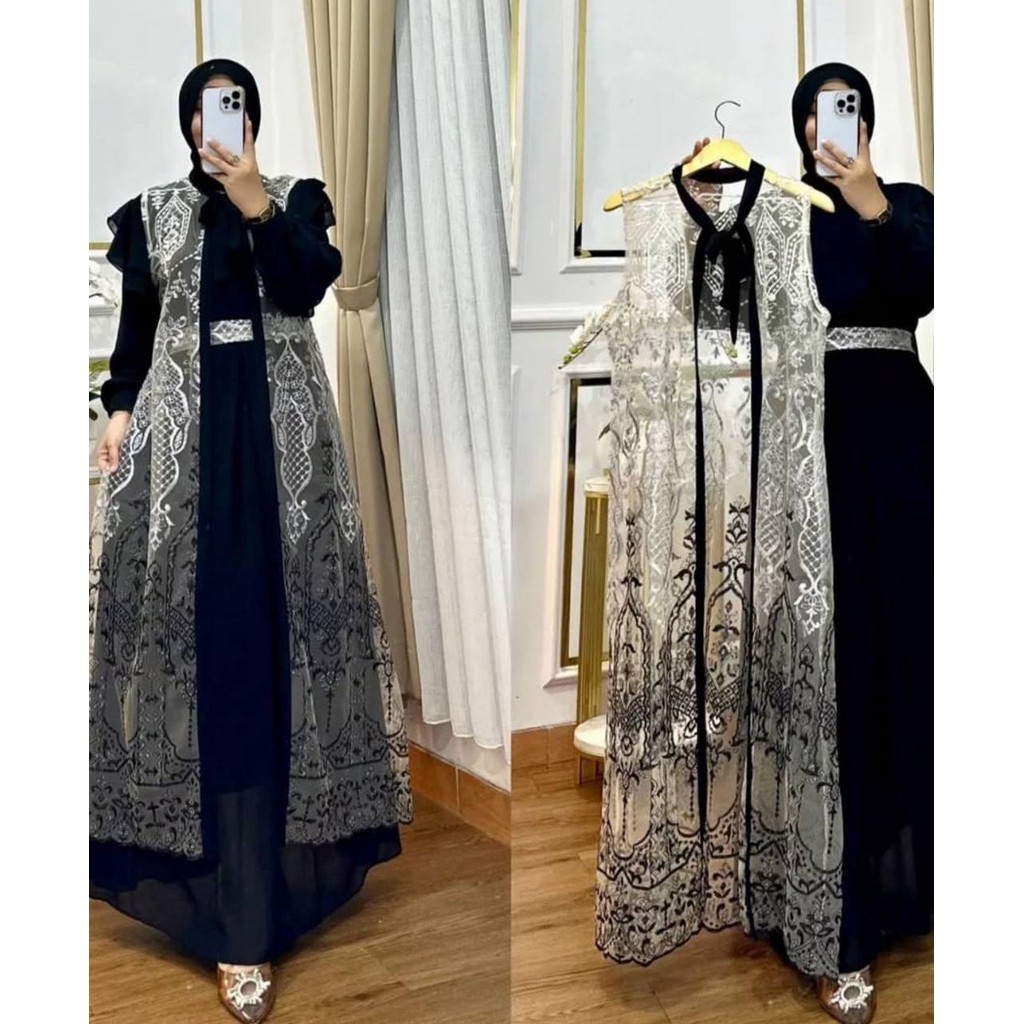 Jual Nashita Maxi Dress Brukat Wamita Gamis Kondangan Pesta Kekinian ...