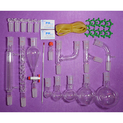 Jual Lab Glassware Kit 24 40 primary Organic Chemistry Glassware Kit ...
