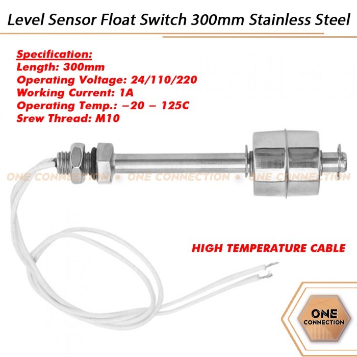 Jual Float Switch Stainless Steel Liquid Water Level Sensor 300mm ...