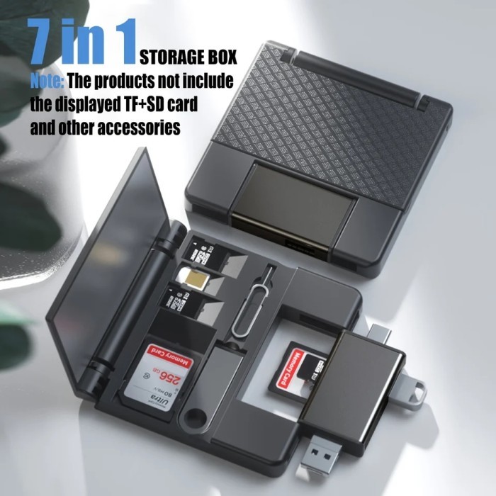 Jual Box Storage 7 in 1 Card Reader Sim Card + OTG Micro Type C USB C ...