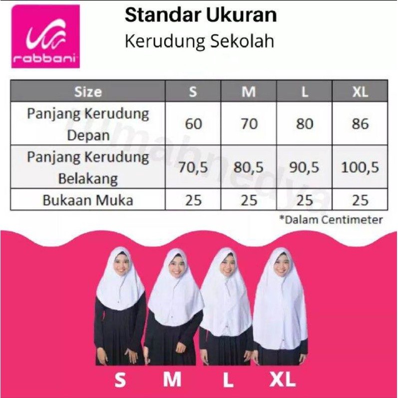Jual SIZE L RABBANI Kerudung Hijab Jilbab Sekolah Instan INNOVA LX Size ...
