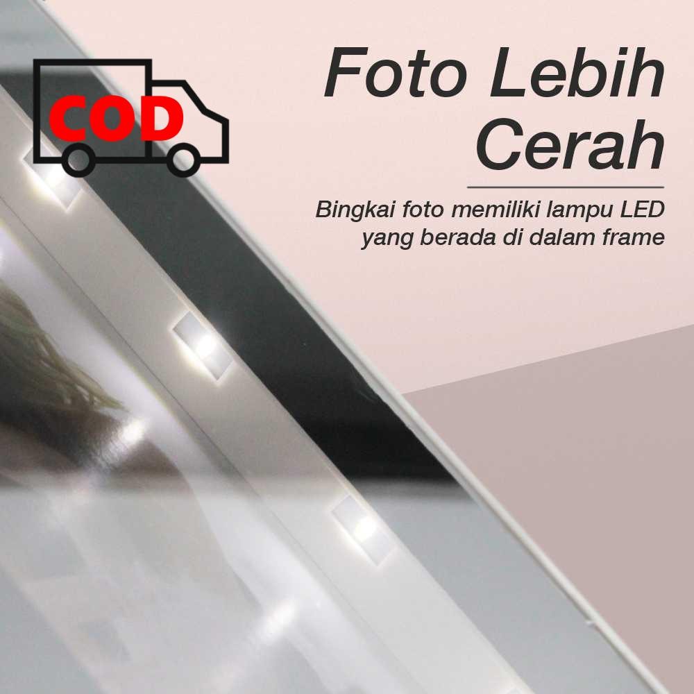 Jual Bingkai Foto Cermin Lampu LED Photo Frame Unik Hiasan Dinding ...