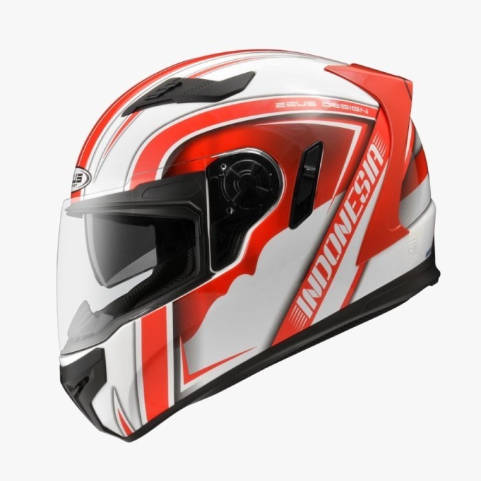 Jual HELM ZEUS 813 WHITE AN16 RED HELM MOTOR FULL FACE ZEUS 813