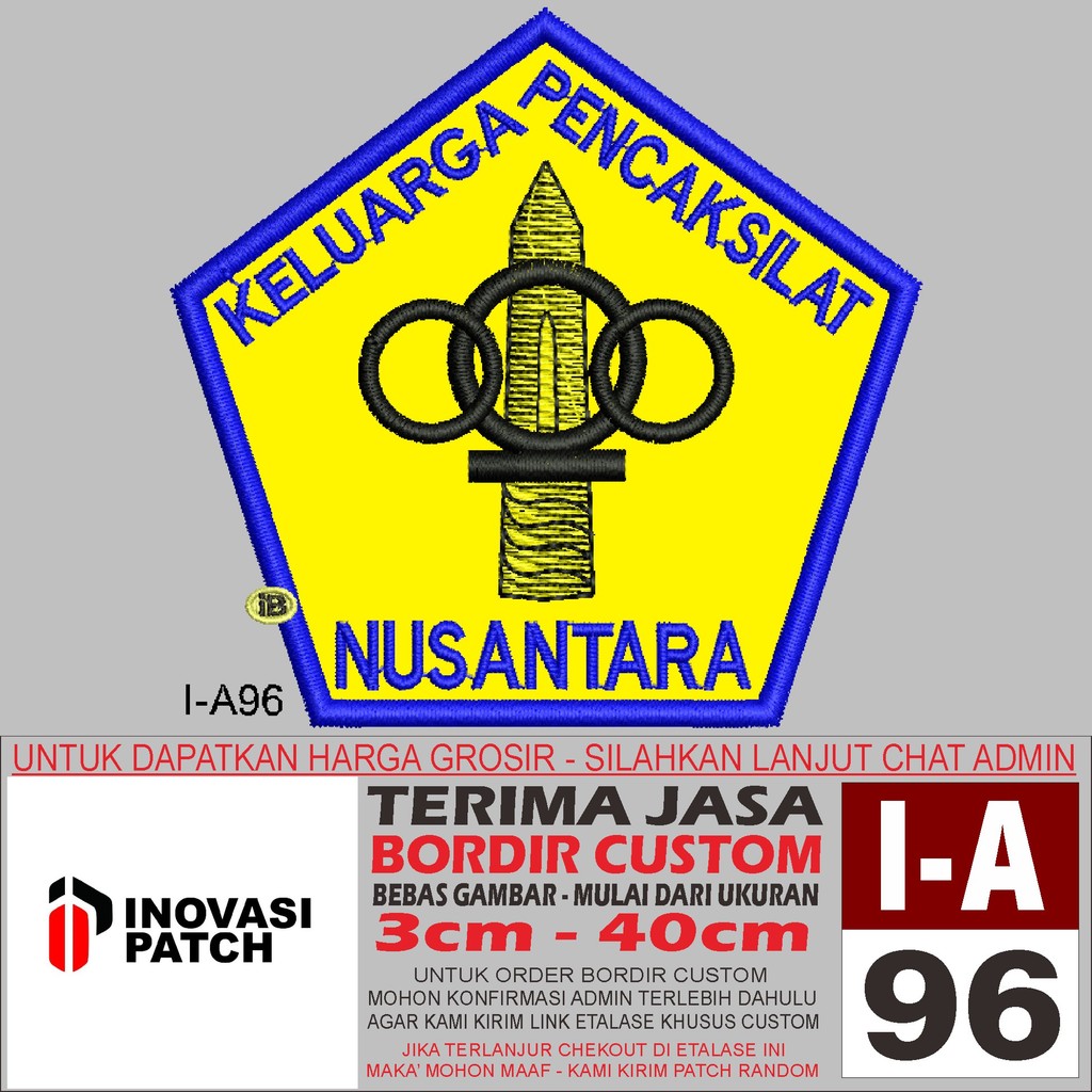 Jual INOVASI PATCH BORDIR LOGO/EMBLEM I-A 96 KELUARGA PANCAKSILAT ...