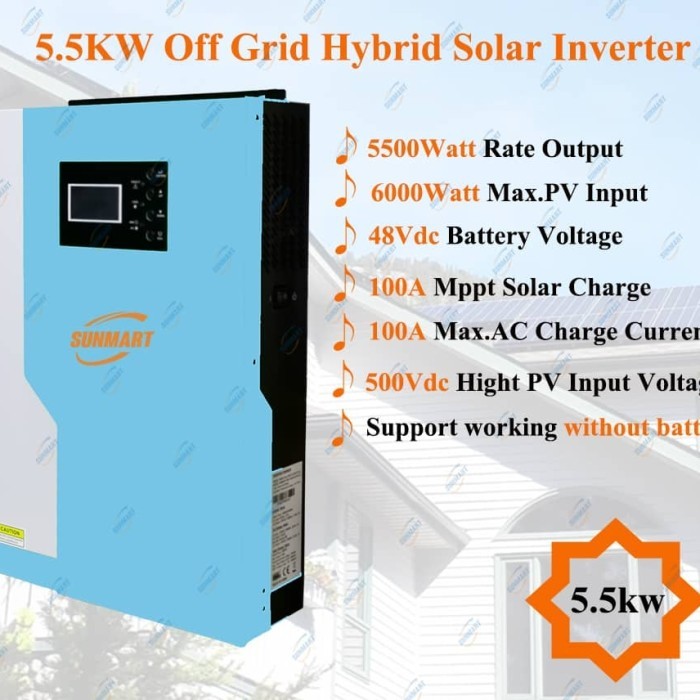 Jual Power inverter on off grid hybrid 5,5 kw psw mppt bisa tanpa ...