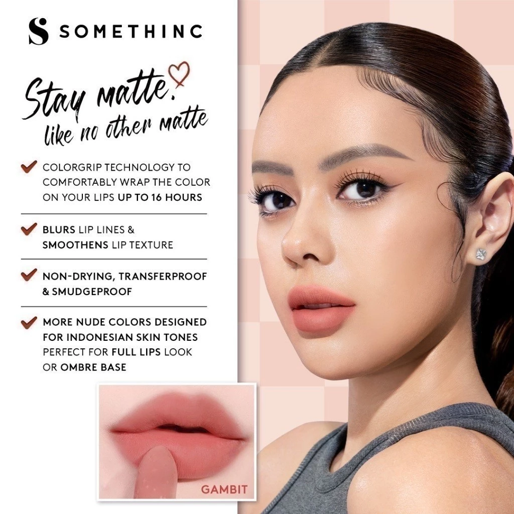 SOMETHINC Checkmatte Lipstick Transferproof dan Tahan Lama - Lipstick Batang