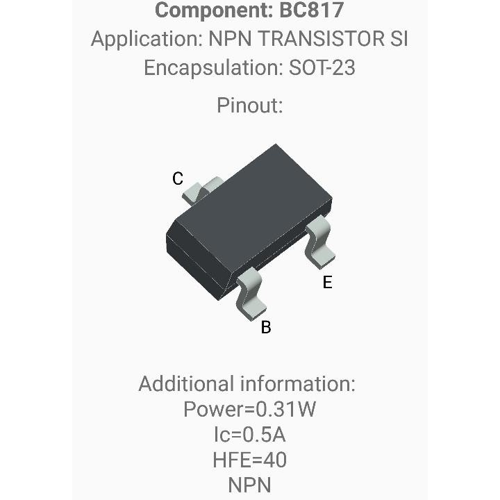 Jual Diskon (10) Transistor SMD BC817 SOT-23 NPN sot23 Code marking ...