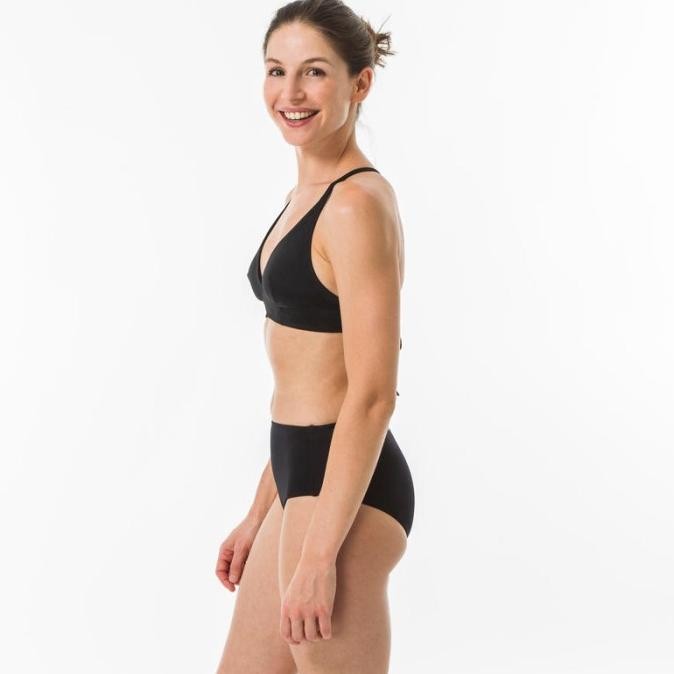 Jual Decathlon Olaian Women'S High-Waisted Swimsuit Bottoms Black