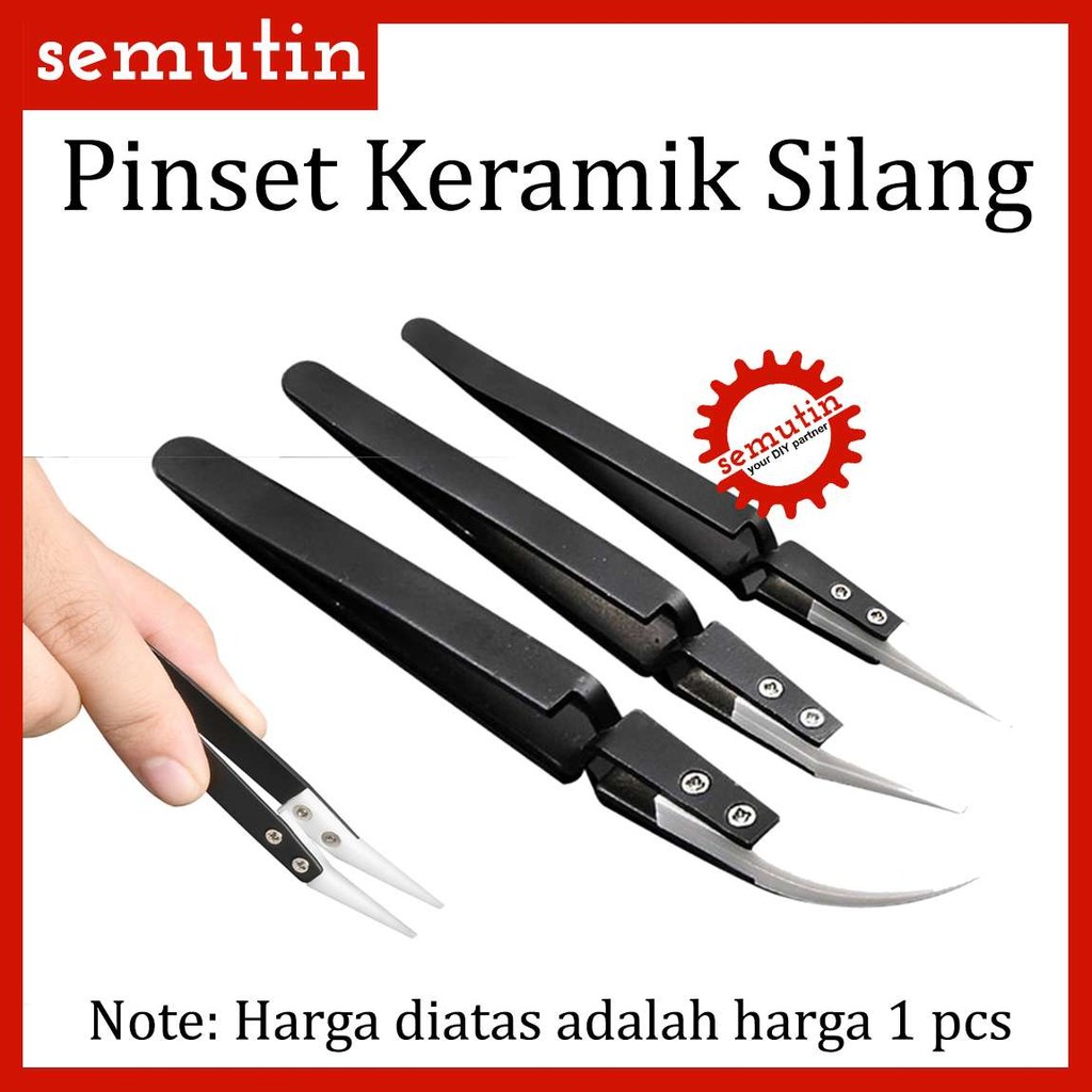 Jual Pinset Keramik Silang AH47 SM / Reverse Finset Tweezers Ceramic ...